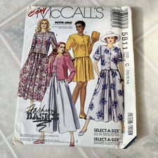 Vintage 90's Sewing Pattern Misses Two Piece Dresses McCalls 5811 size 10 12 14 picture