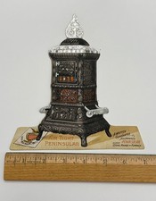 Vintage Peninsular Stove Range Furnace large Die-Cut Advertising Trade Card WOW picture