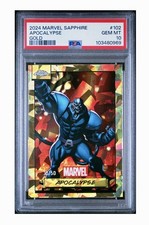 2024 TOPPS CHROME MARVEL SAPPHIRE EDITION APOCALYPSE /50 GOLD #102 PSA 10 💎 picture