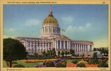 San Francisco CA City Hall Civic Center vintage postcard v64 picture