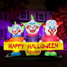 6ft Long Halloween Inflatable Three Killer Clowns Decoration picture