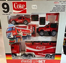 1988 Vintage Coca-Cola Remco 9 Piece Steel Advertising Truck Set Item 11037 picture