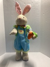 Vintage Set Of Handerson Handicraft Greeter Easter Bunny Plush Decorations 32”  picture