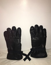 MILITARY BLACK LEATHER GLOVES 1 PAIR, SIZE:2 SMALL MEN AND WOMEN picture