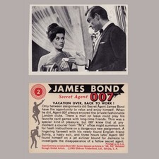 1965 James Bond Secret Agent 007 Sean Connery • Gildrose Trading Card #2 EX/NM picture