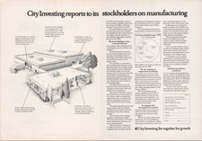 City Investing 1980 Vintage 2pg Print Ad Stockholders Manufacturing Report picture