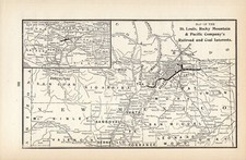 1908 St Louis Rocky Mountain & Pacific Railroad Map Timber & Coal Interests 1966 picture