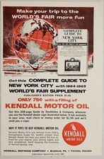 1964 Print Ad Kendall Motor Oil New York City World's Fair Supplement picture