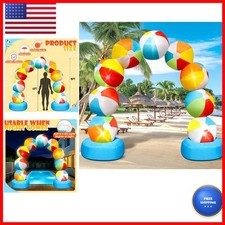 8FT Inflatable Beach Ball Arch Colorful Built-in 5 LED Lights Party Decor picture