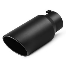 A-Karck Exhaust Tip 5 Inch Inlet 5 Inlet 7 Outlet 15 Long Black Coated Finish picture