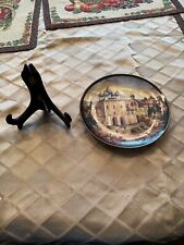 Turkish Hand Painted Porcelain Plate with Tripod Wooden Stand picture