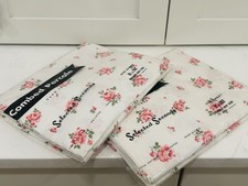2 VTG 60’s NOS Pink Roses All Cotton Percale Full Flat Sheets Cottage Charm READ picture