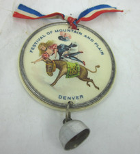 RARE ANTIQUE CELLULOID SOUVENIR DENVER FESTIVAL OF MOUNTAIN AND PLAIN 1895-1902 picture