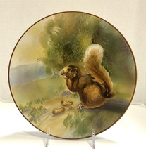 Antique Morimura Brothers Nippon Blown-Out Relief Molded Fox Squirrel Plaque picture
