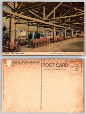 Standard Lake Lodge Lobby Yellowstone Park Wyoming Postcard picture