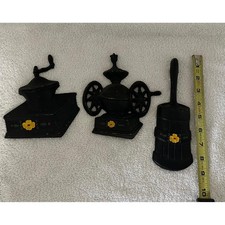 Antique Midwest Import Co #37 Cast Iron Wall Folk Art Coff Grinder Churn Bellows picture