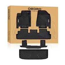 All Weather 3 Rows Full Set w/Cargo Mat, TPE Heavy-Duty, Black picture
