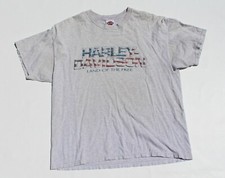 Vintage Harley Davidson T Shirt XL Land of the Free Stars and Stripes Modesto CA picture
