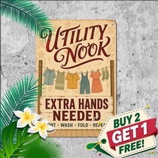 Self Service Laundromat Clean Tin Sign 8x12 Washroom Utility Wall Metal Decor picture