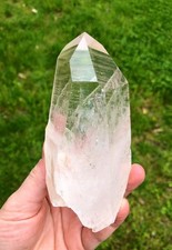 Raw Lemurian Quartz Crystal Point, Natural Lemurian Quartz from Brazil picture