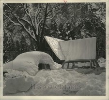 1964 Press Photo 39 inches of snow covered the parking lot of Yosemite Valley picture
