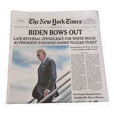 HISTORIC New York Times Newspaper BIDEN BOWS OUT Kamala Harris Vs Trump? July 22 picture