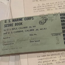 Vintage 1950s USMC Marine Corps Aviation Archive Lot Pilot Orders M1 Score Book picture