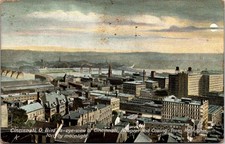 Hugh Leighton Co. Postcard Cincinnati Bird's-eye View Mt Adams 1914 Newport picture