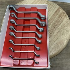 Snap-On XS SAE Offset Box End Wrench Set 8pc XS0810–XS02226USA 1/4”-13/16”(T) picture