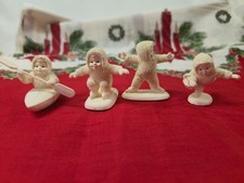 Vintage Dept 56 Snowbabies Figurine Lot of 4 Kayak Ice Skater Penguin Miniatures picture