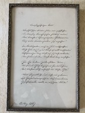 Antique 1867 Handwritten Love Poem In German. THIRTY YEAR BOND. Framed. picture
