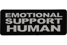 EMOTIONAL SUPPORT HUMAN EMBROIDERED IRON ON  1 1/2 X 4 PATCH  **FREE SHIPPING** picture