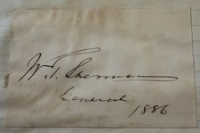 William T. Sherman Signed Card as General - With Daughter Lizzie - Civil War picture