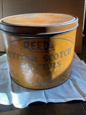 Vintage  Reed’s Butter Scotch Wafers Tin Chicago 20lbs picture