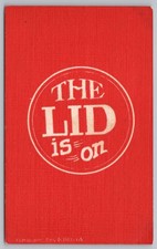 1907 THE LID Is On Novelty Comic Postcard Vintage Crime Slang Humor D. Hillson picture