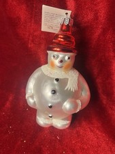 Radko Frosty The Snow Man Glass Hand Painted 1992 NOS ORNAMENT picture