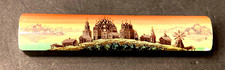 Vintage Russian Lacquer Box Hand Painted Signed Pen Trinket  6x1.5 KIZHI POGOST picture