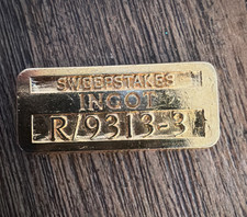 Vintage Sweepstakes Ingot R/9313-3 Gold Tone Mini 1 Inch Readers Digest picture