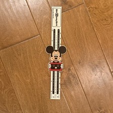 Vintage Walt Disney World White Sliding Mickey Mouse Conversion Math Ruler picture
