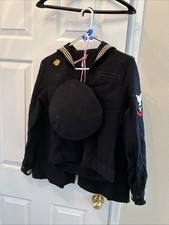 Vintage Sailor Uniform. U.S, NAVY. MEN’s Pants, Top, Hat. picture