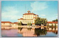 Braodmoor Hotel Colorado Springs CO Waterfront Reflections Cancel 1961 Postcard picture