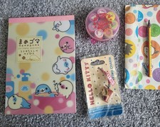 Vtg Sanrio/Mamegoma Stationery Lot - Memo Pad HK Charm Stamps Keroppi MiniPencil picture