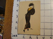 Original Vintage Card: fashion girl, neat artists name but i cant read it picture