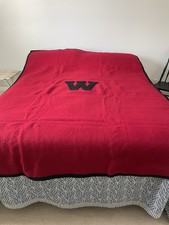 Vintage Varsity Blanket Wesleyan University Swim Team Ohio Bloomfield Woolen Co picture