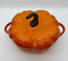 Staub Enameled Cast Iron Orange Pumpkin Dutch Oven 3.5 Quart France picture