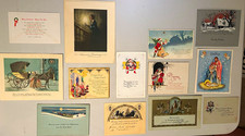 Vintage Christmas Card Lot 1920s-1950s Art Deco Mid Century 13 cards picture