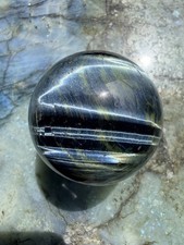 Blue Tiger’s Eye (Hawk’s Eye) Sphere | Intense Chatoyancy Cat’s Eye Effect 2.3