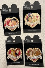 DISNEY PIN VALENTINE'S DAY 2002 Beauty and the Beast / Aurora/Ariel/Jasmin LE picture