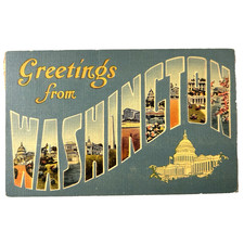 Postcard Washington DC Large Letter Greetings Multi View Capital Monument picture