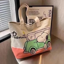 2025 New Starbucks Snoopy Tote Bag Shoulder Bag WHITE/GREEN Color-Free Shipping picture